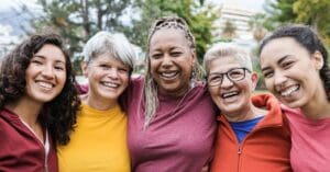 5 women smiling