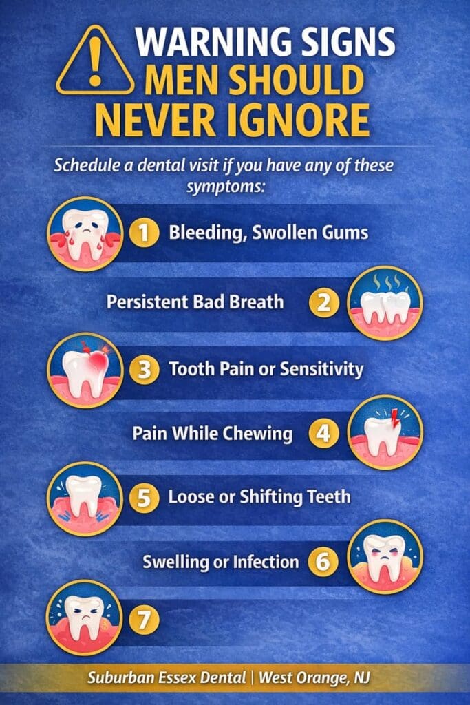 infographic warning signs men should never ignore while why men avoid the dentist